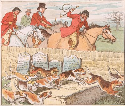 As the Hounds Come Full in View by Randolph Caldecott